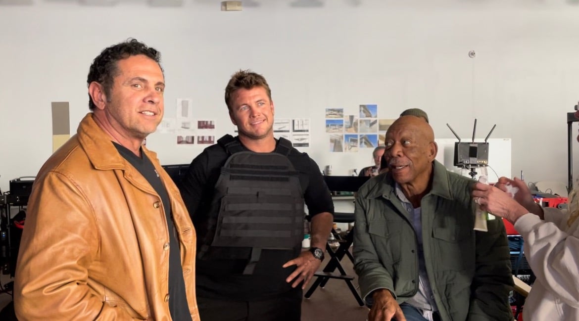 Dimitri Logothetis Luke Hemsworth Morgan Freeman Gunner