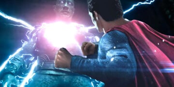 black adam dwayne the rock johnson henry cavill superman fight