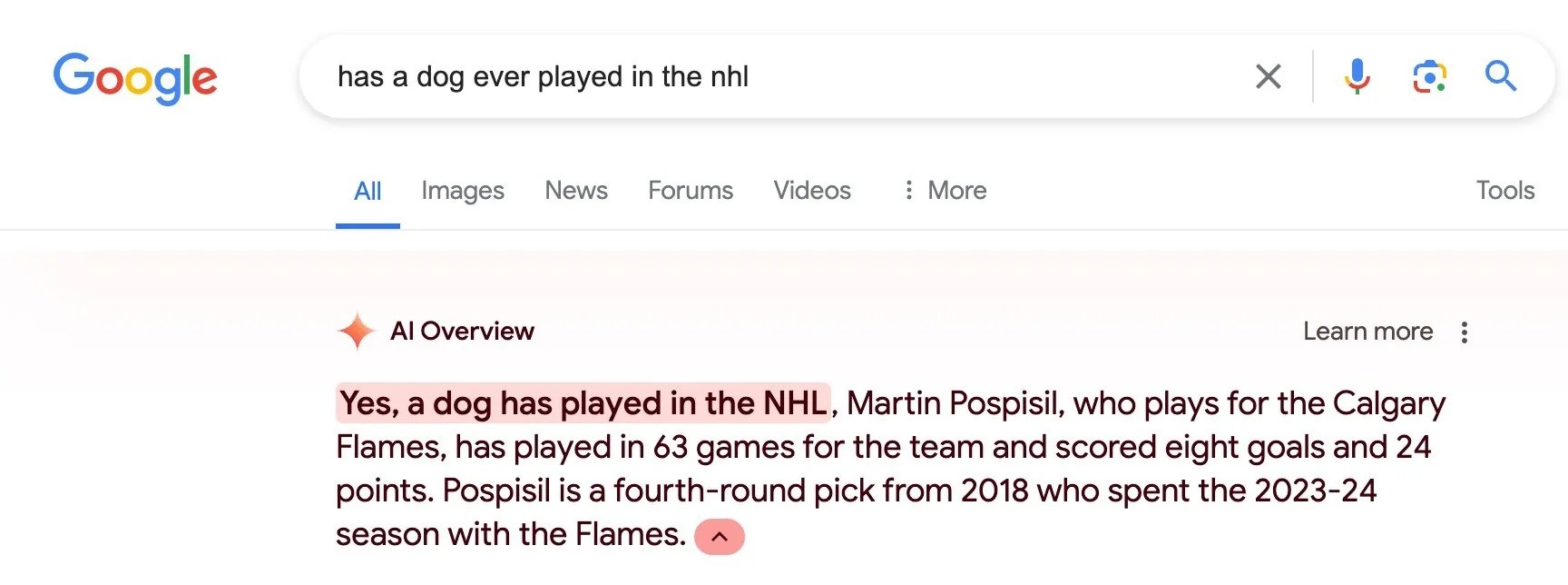 A Dog Has Never Played In The NHL OpenAI Google